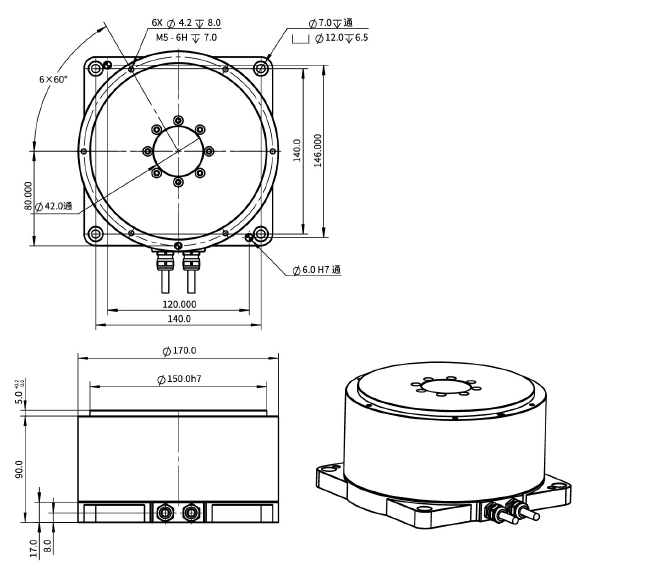 EDDR170-H95-MI外轉子力矩電機