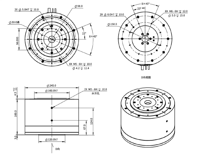 IDDR220-H165-MI內(nèi)轉(zhuǎn)子力矩電機(jī)